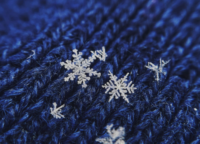 snowflakes on wool